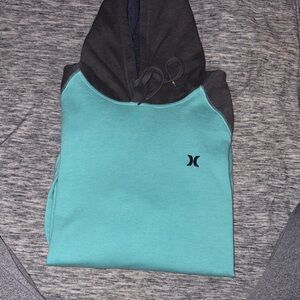 Hurley Teal Body with Charcoal Hood Pullover Hoodie